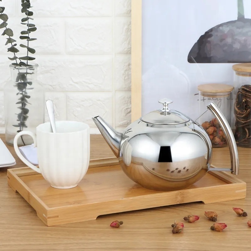 Fashion Thicker Stainless Steel Water Kettle Tea Pot With Filter Hotel Coffee Pot Restaurant Induction Cooker Tea Kettle