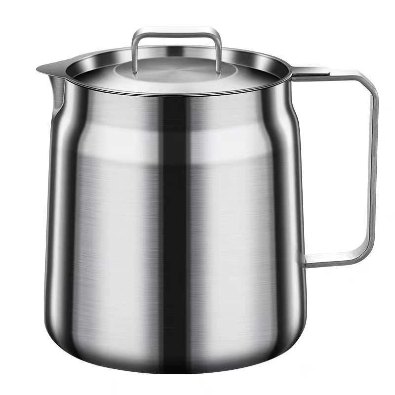 Home Restaurant Kitchen 1.5L 2.0L Oil Bacon Grease Container with Strainer Oil Keeper Stainless Steel Grease Container