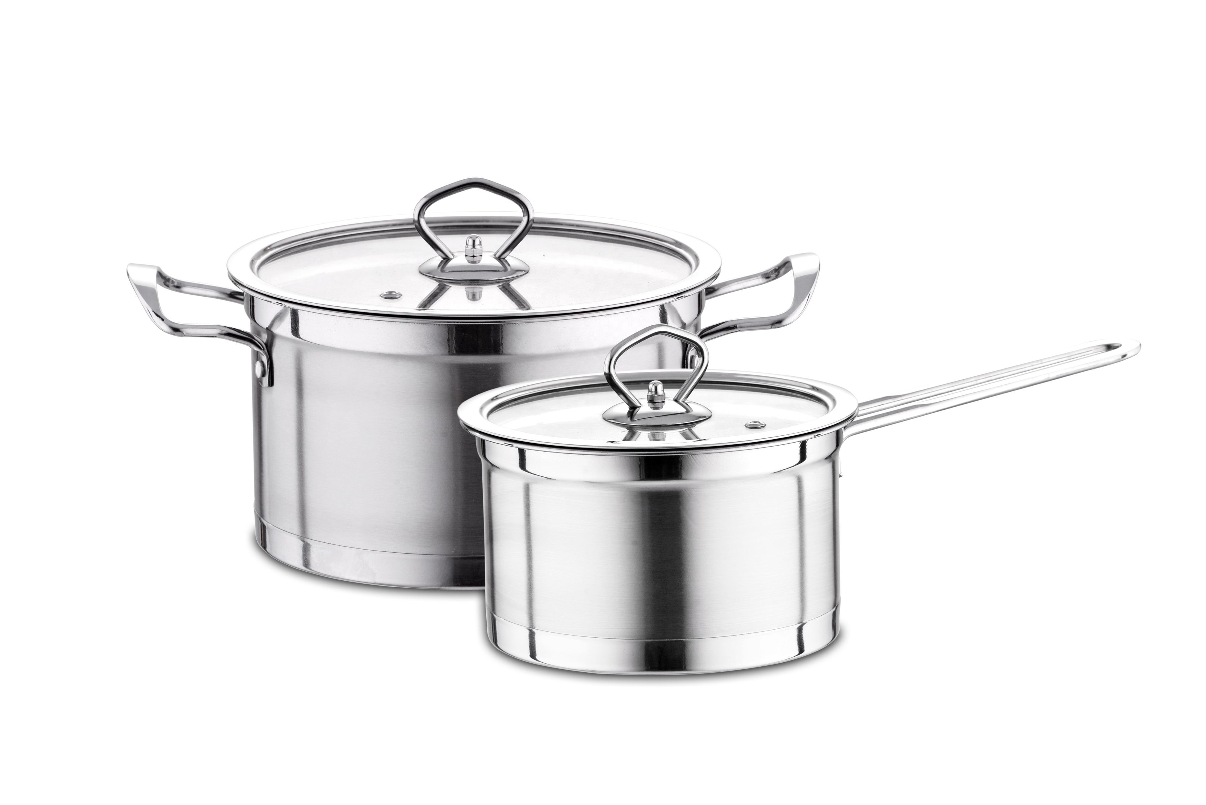 Factory Home Cooking Soup & Stock Pots Metal Kitchen Capsuled Bottom Casserole Pot 201 Stainless Steel Stockpot with Glass Lid