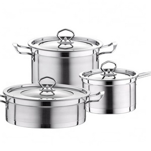 Factory Home Cooking Soup & Stock Pots Metal Kitchen Capsuled Bottom Casserole Pot 201 Stainless Steel Stockpot with Glass Lid