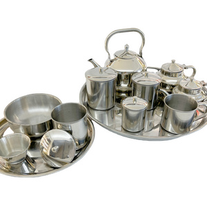 Stainless Steel Tea kettle set full set of decorative items teacup large teapot with tea tray small tea pot gift box home