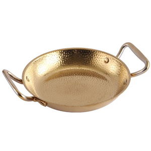 Stainless Steel Spanish Seafood Paella Pot Thickened Korean Fried Chicken Plate Golden Army Hot Pot Flat Bottom Dry Pot