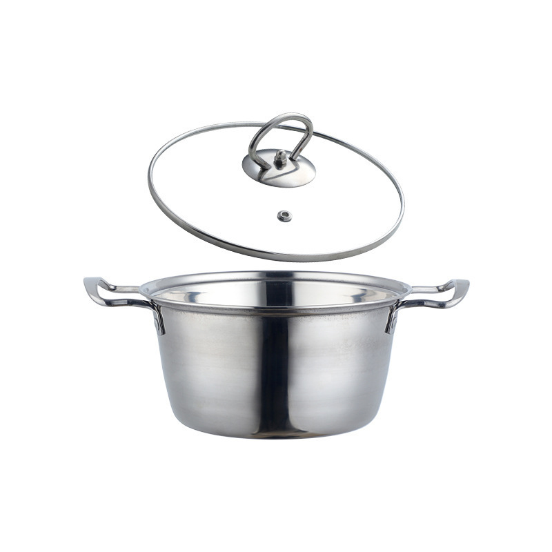 Korean Style Magic color Soup Pot Stainless Steel Cooking pots With Lid Metal Hot Pot Kitchen Cookware