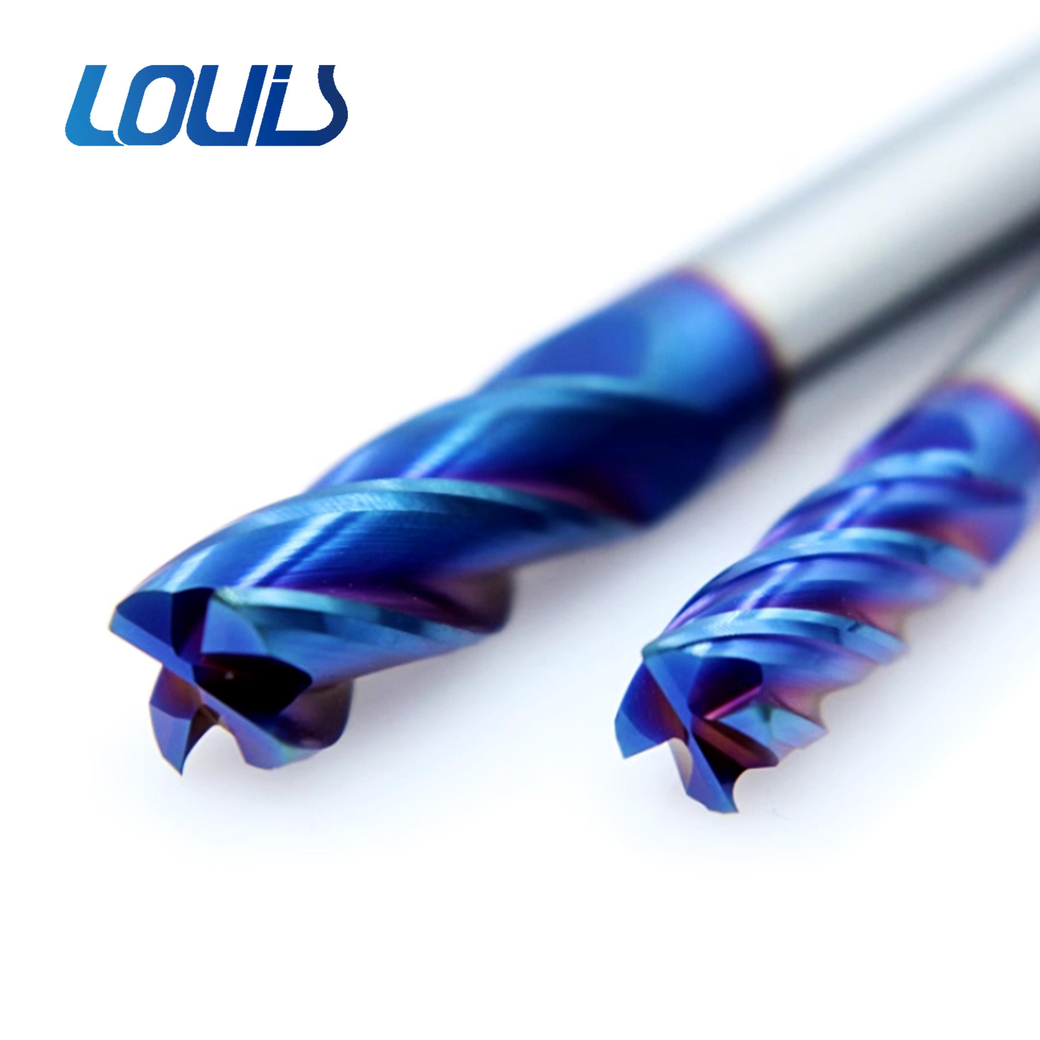 65 degree tungsten steel milling cutter 4-edge blue nano coated carbide NC tool round nose end milling cutter endmill carbide