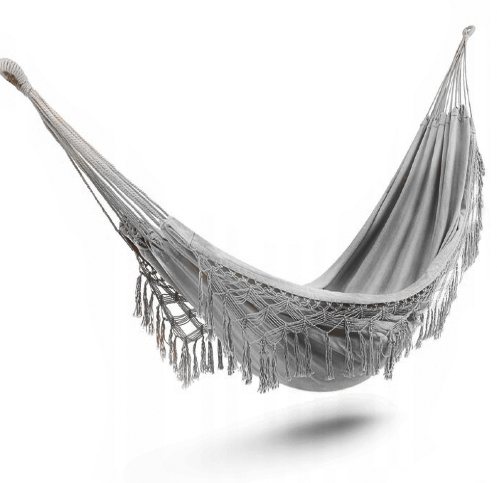 Outdoor Indoor High Duty Canvas Boho Fringe Hammock Swing Macrame Hammock