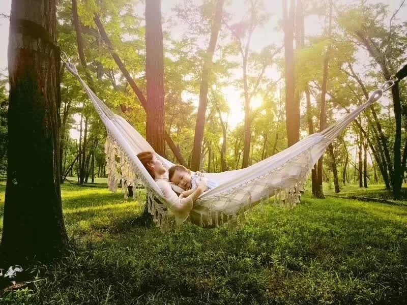 Outdoor Indoor Garden Large Sized Boho Macrame Hammock