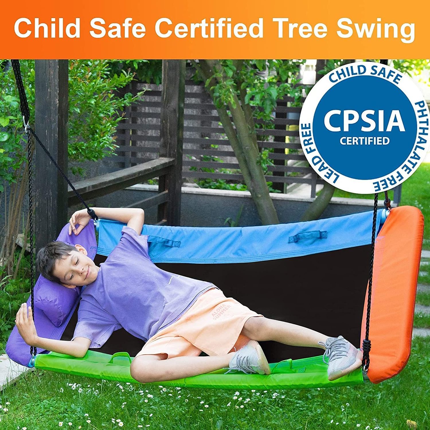 XXL Flying Rectangular  Swing Set 60inches  Tree Swing for Kids and Adults