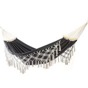 Expanded Garden Outdoor Fringe Colombian Folding Macrame Boho Double Hammock