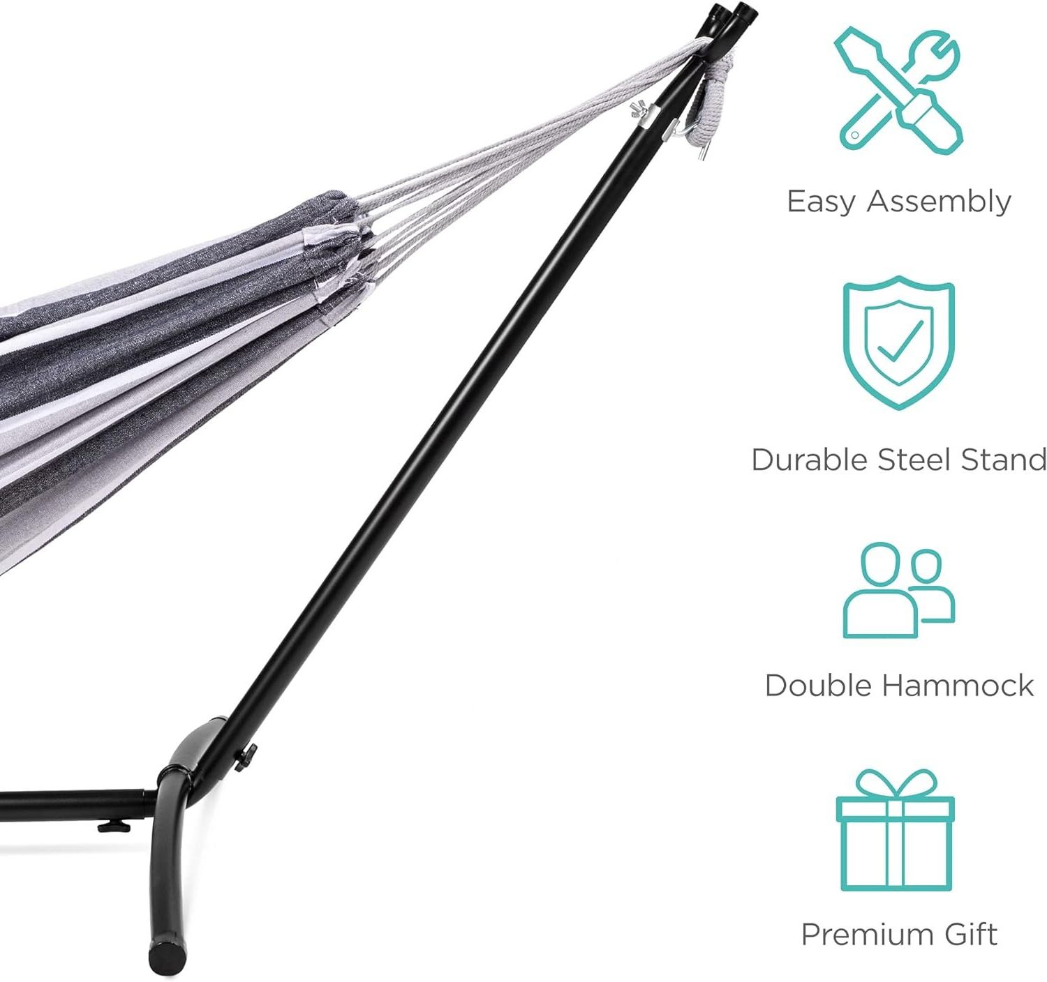 Heavy Duty Indoor Outdoor Universal 9 FT Hammock Stand Only Space Saving Steel Stand with Carrying Case