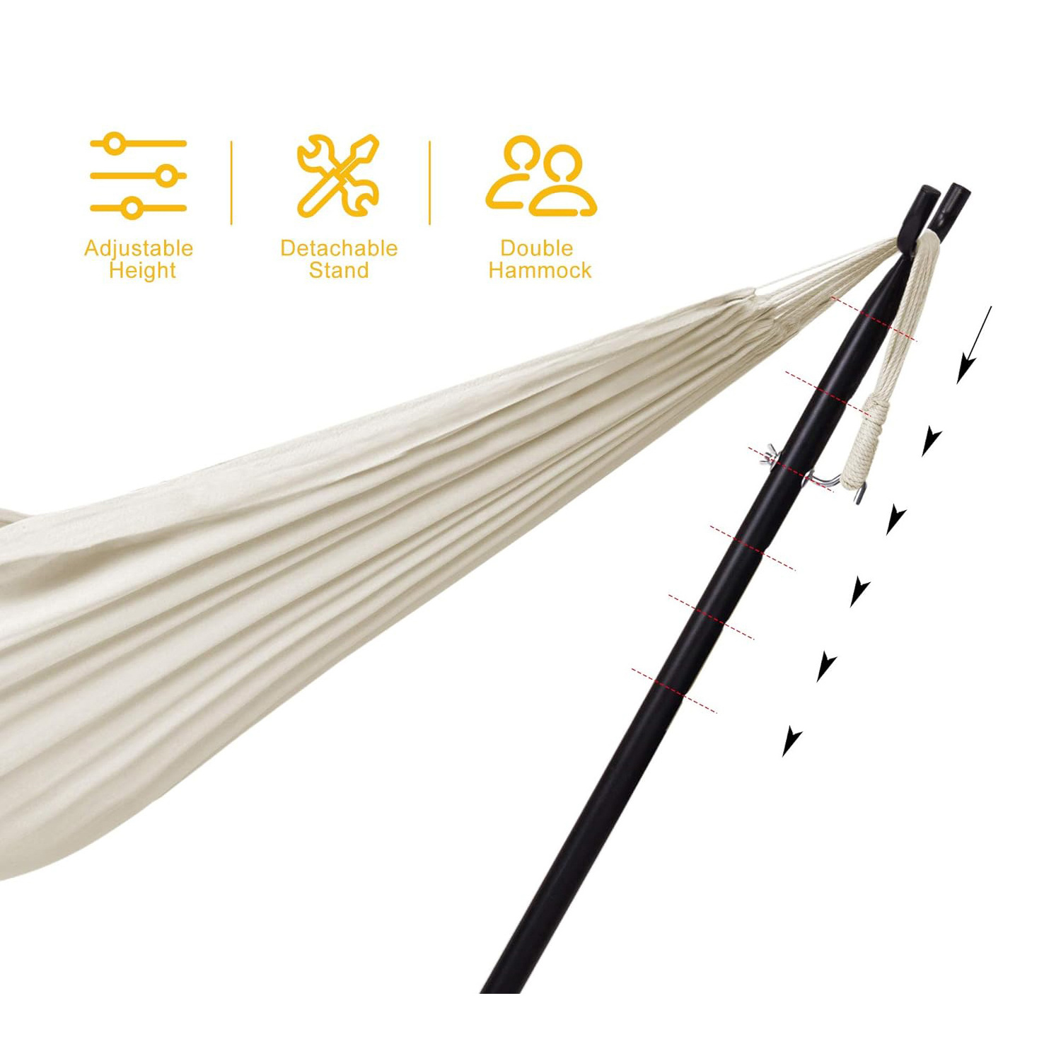 9FT Space Saving Steel Frame 2 Person Outdoor Indoor Patio Garden Hammock with Carrying Case