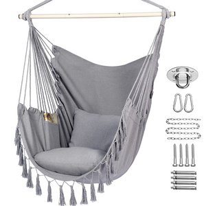 Max 500 Pounds Light Grey Hanging Swing Chair With Hardware Kits