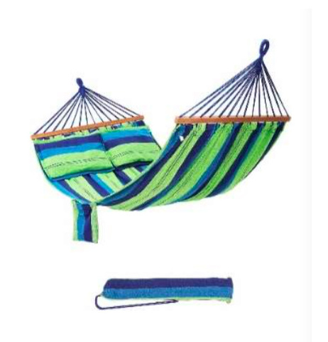 Portable Wooden Spreader Crossbar Hanging Hammock Bed With Big Pillows