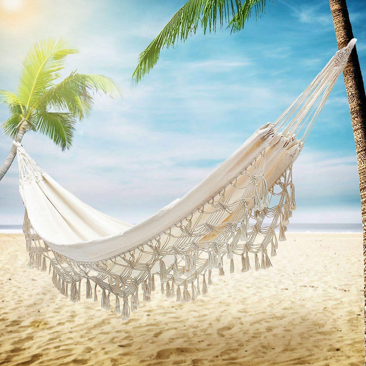 2024 NEW Premium Portable Cotton Hammock With tassel