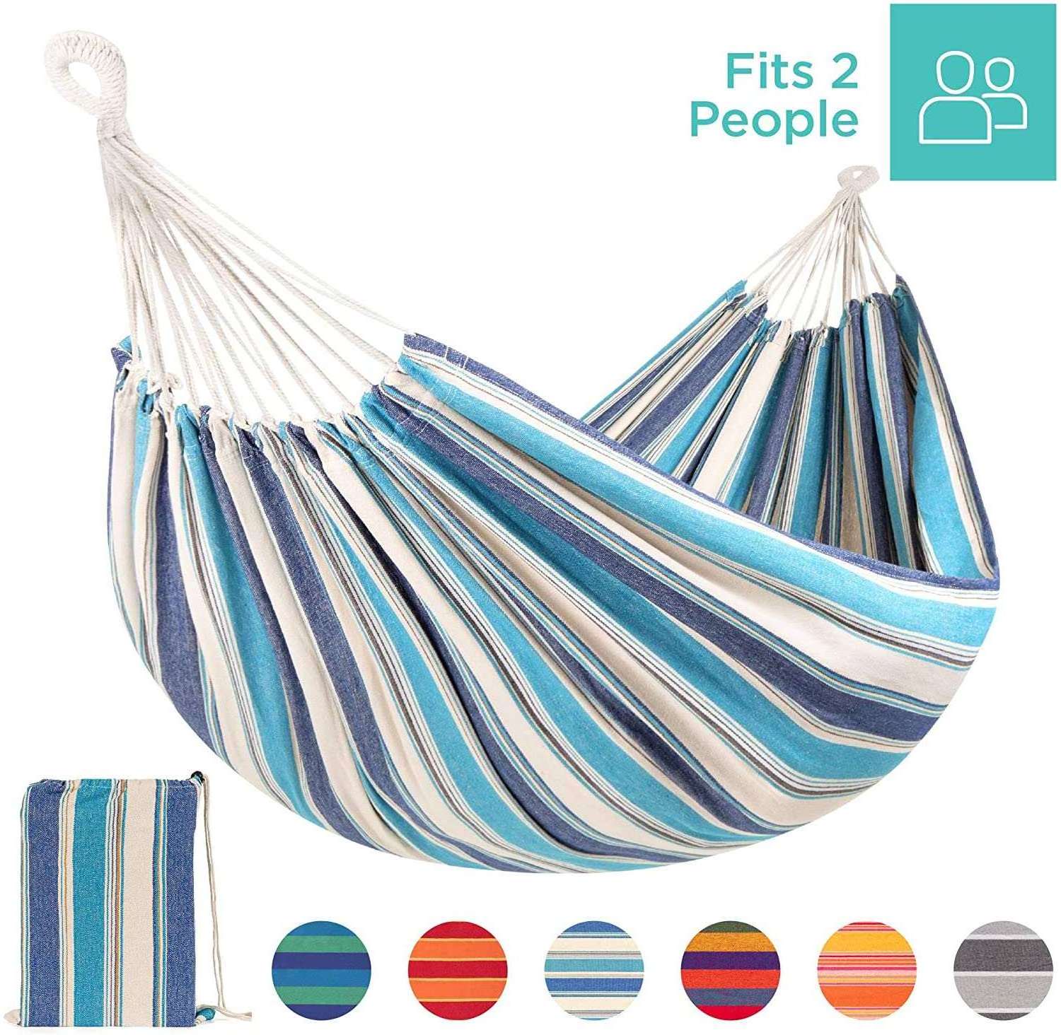 Indoor Outdoor Double Single Canvas Cotton Poly Handmade Hammock