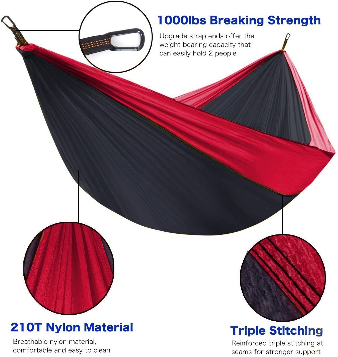 210T Ripstop Nylon camping hammock portable