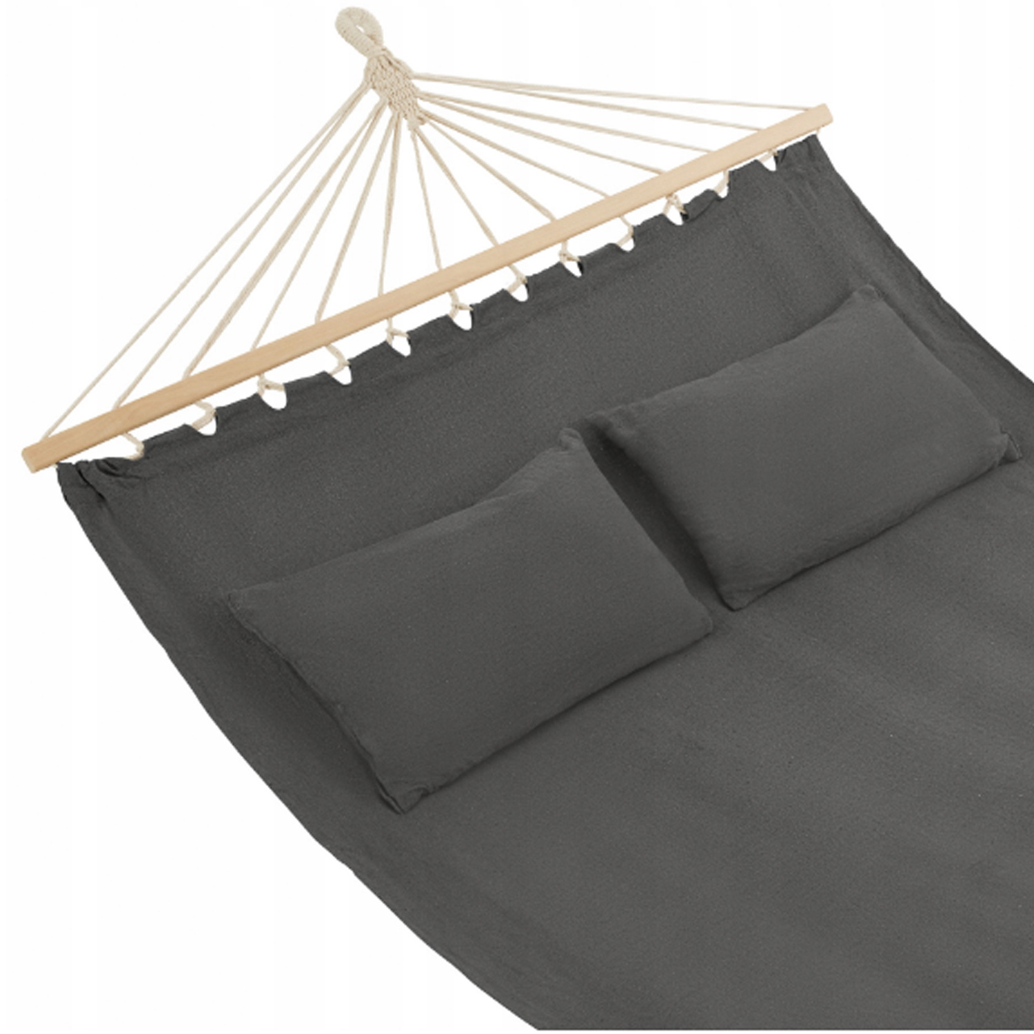 Outdoor Patio  Cotton Polyester Double Hammock With Two Throw Pillows