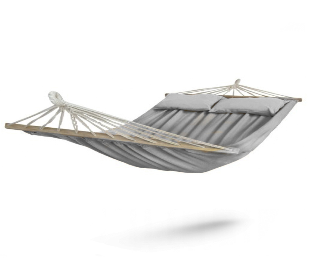 Portable Wooden Spreader Crossbar Hanging Hammock Bed With Big Pillows