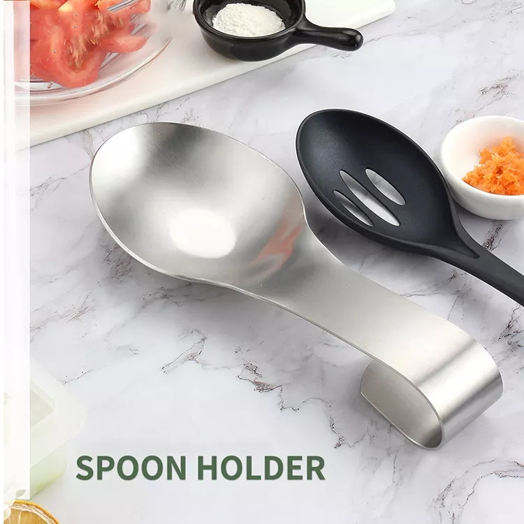 High Quality Kitchen Gadgets Simple Style Spoon Holder Stainless Steel Spoon Rest