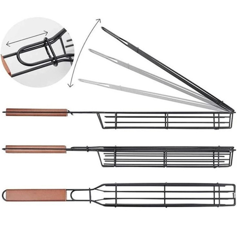 Picnic Tool Nonstick Barbecue Clip Grill Basket Skewers Outdoor Kabob Grilling Baskets for BBQ