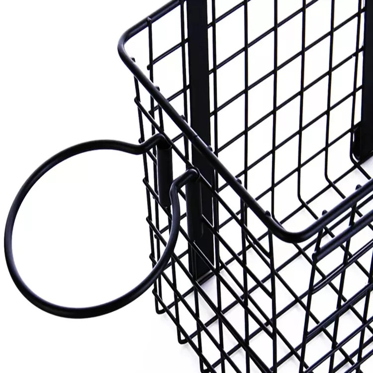 Grid Storage Baskets,Iron Wire Kitchen Cabinet Door Back Hanging Metal Storage Grid Basket For Sundries,Spice Rack