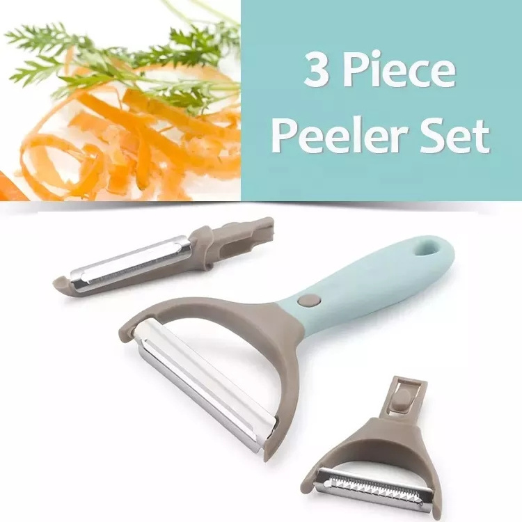 Stainless Steel Cabbage Carrot Potato Peelers Multifunctional Veggie And Fruit Peeler Set Of 3