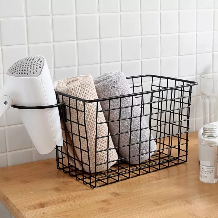 Grid Storage Baskets,Iron Wire Kitchen Cabinet Door Back Hanging Metal Storage Grid Basket For Sundries,Spice Rack