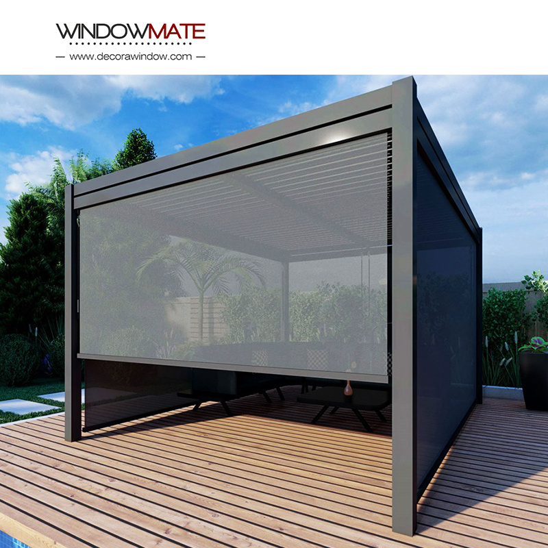 Aluminium gazebo outdoor bioclimatique 100% waterproof pergola with adjustable louvers leisure for house roof