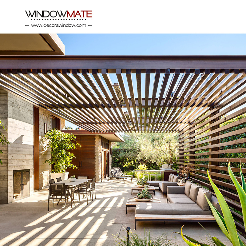 Aluminium gazebo outdoor bioclimatique 100% waterproof pergola with adjustable louvers leisure for house roof