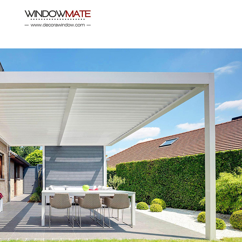 Modern Automatic Patio Gazebo Outdoor Aluminium Pergola Opening Louver Roof