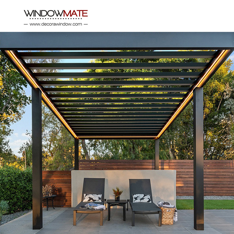 Outdoor bioclimatic system motorized aluminium louvre pergola 5x4 / pergola bioclimatica 4 x 4.50 / pergola bioclimatica 3x6