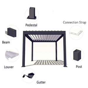 Most popular aluminum powder coated pergola parts for gazbo