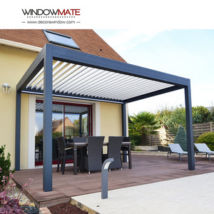 Outdoor electric opening and closing patio waterproof roof motorized auto bioclimatic garden pergola roof with adjustable louver