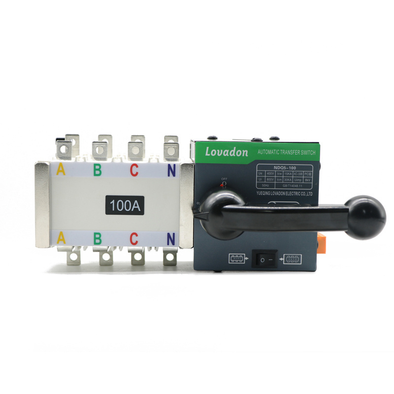 Three Phase 100 Amp 3P 4P ATS Automatic Manual Transfer Switch Changeover Switch for Distribution Power System