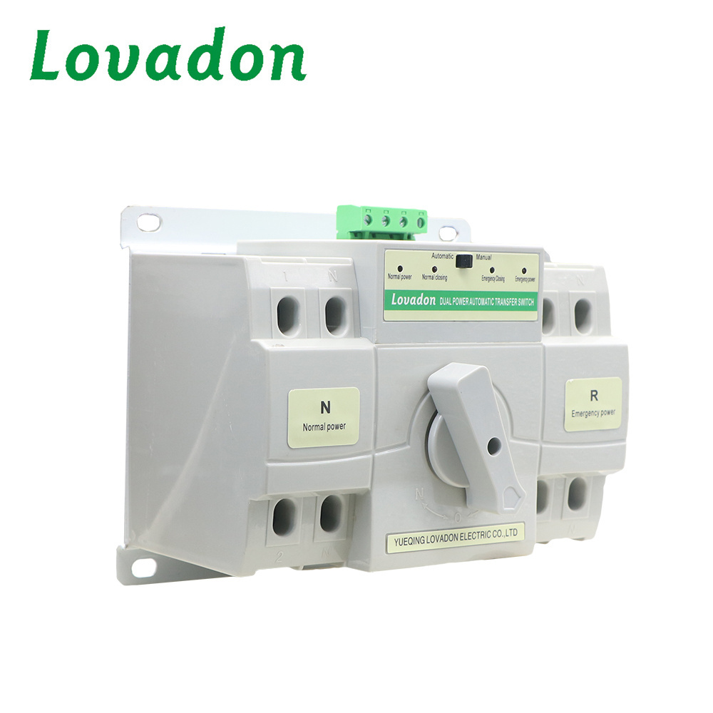 2P Electric AC Single Phase Dual Power 220V ATS Equipment controller Generator Changeover switch Automatic transfer switch 63A