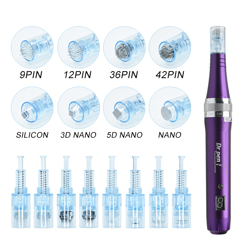 ProfeSsional Derma pen-Dr. Pen series X5 Light Blue Full set Dr pen Micro Needles Cartridge