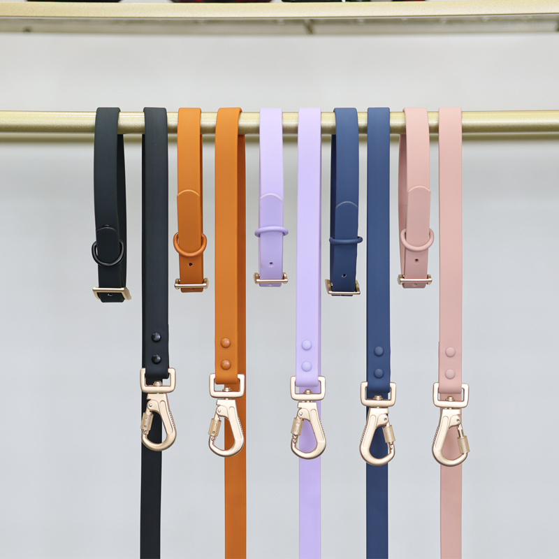 Wholesale PVC Pet Collar Manufacturer Solid Color Waterproof Dog Collar Multicolor Pvc Dog Collar And Leash Set