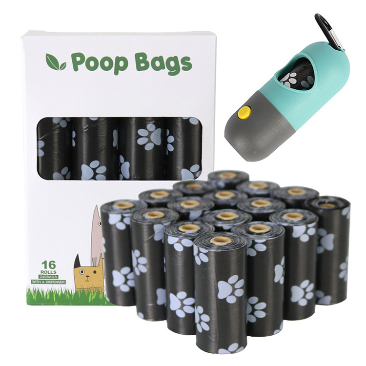 Flashlight Design Dog Waste Bag Holder Dispenser Pet Poop Bag Holder for Leash With Carabiner Clip for Lead Leash