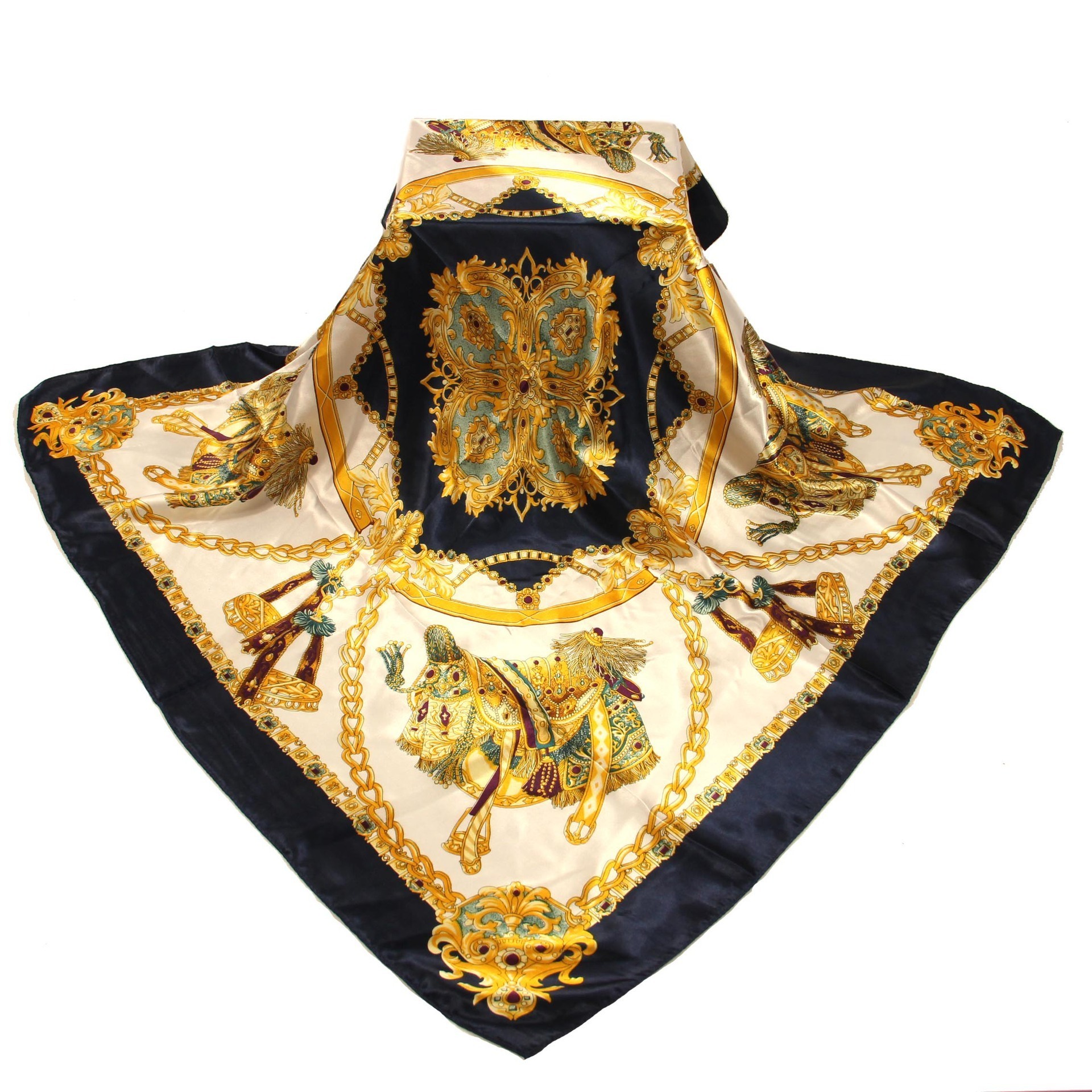 Wholesale custom digital printing ladies branded 100% silk satin scarves