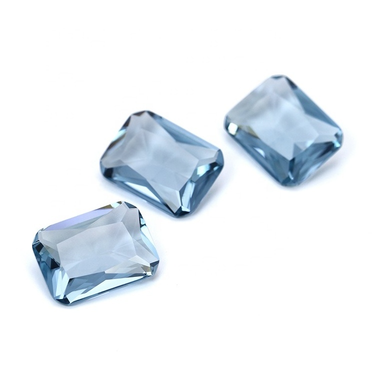 13*18mm Wuzhou Gems Aquamarine Spinel Stone Octangle Synthetic Spinel Price Per Carat