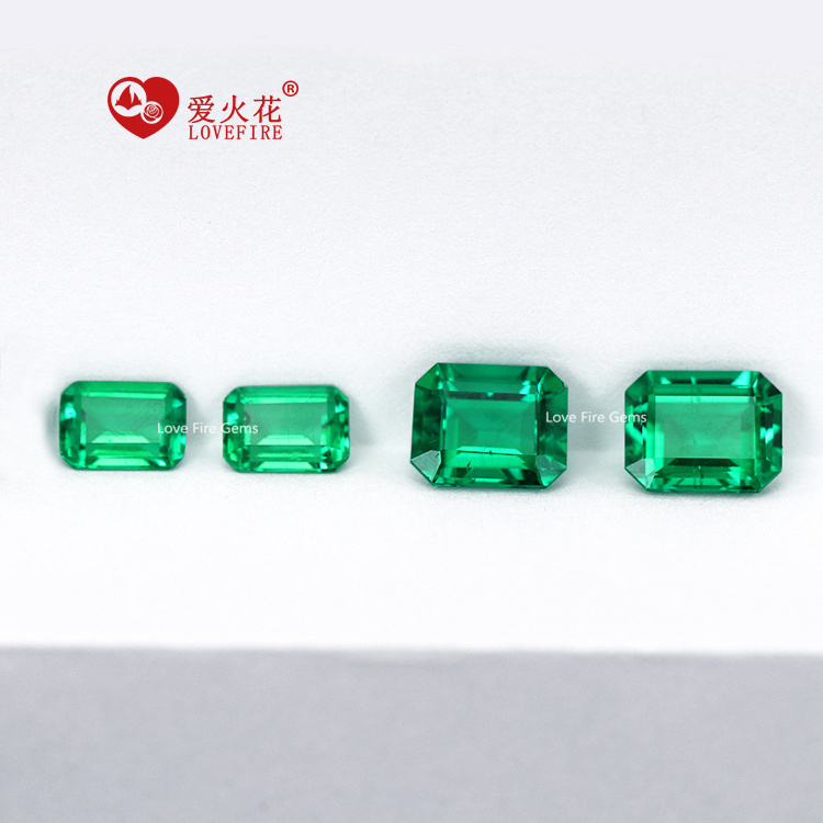 wholesale Oval Octagon emerald stone price loose gemstone hydrothermal synthetic colombla lab grown emerald