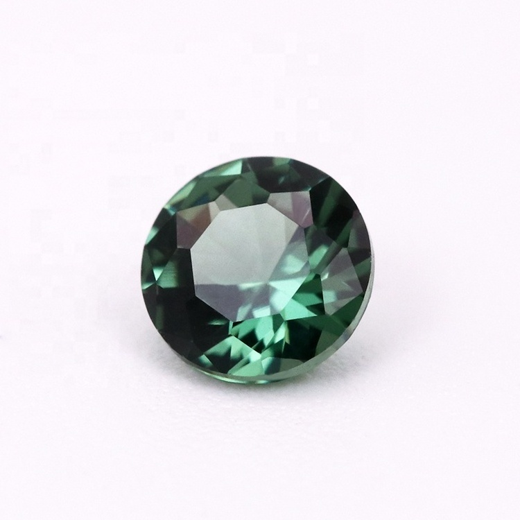 Wholesale Loose Gemstone 152# Round Shape Green Synthetic Spinel Price Per Carat