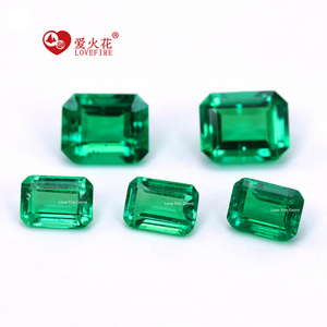 wholesale Oval Octagon emerald stone price loose gemstone hydrothermal synthetic colombla lab grown emerald