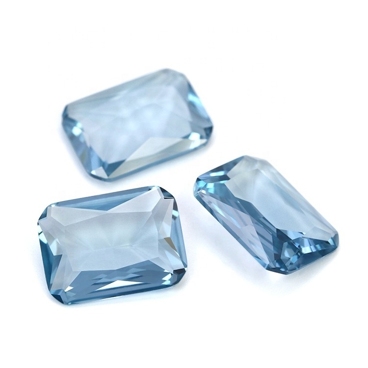 13*18mm Wuzhou Gems Aquamarine Spinel Stone Octangle Synthetic Spinel Price Per Carat