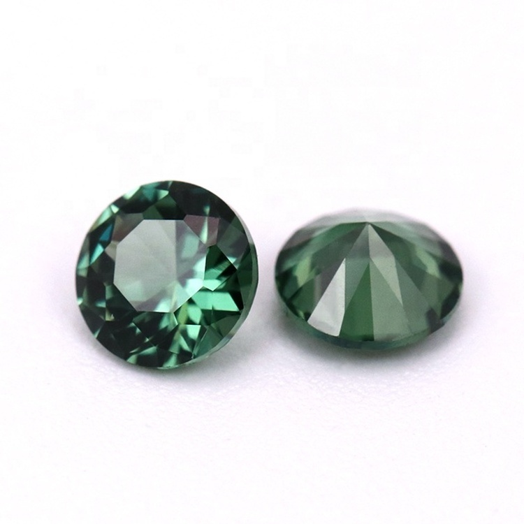 Wholesale Loose Gemstone 152# Round Shape Green Synthetic Spinel Price Per Carat