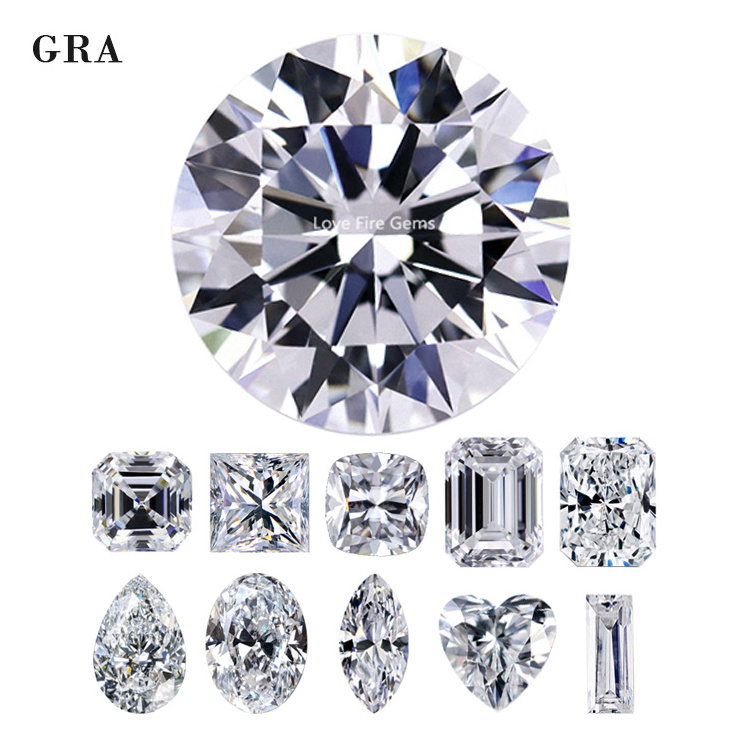 super white d color vvs synthetic GRA certified wholesale moissanite diamond stone loose moissanite