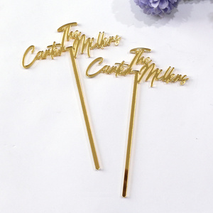 hot sale gold mirror customized Lollipop Sticks Plastic Cocktail Coffee Drink Stirrers Swizzle Stir Sticks