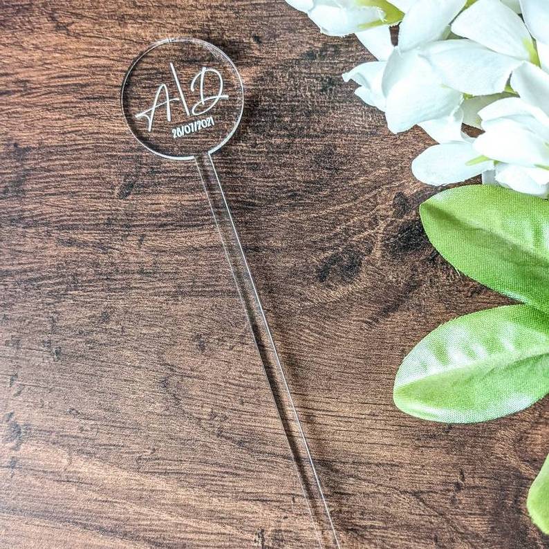 Hot sale! wholesale! Clear acrylic Swizzle Sticks Plastic Crystal Swizzle Sticks with engraved logo and custom drink stirrers