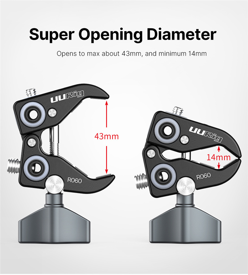 Ulanzi UURig R060 Super Clamp Crab Pliers Clip for DSLR Rig Cameras Gimbal Magic Arm Umbrellas Cross Bars