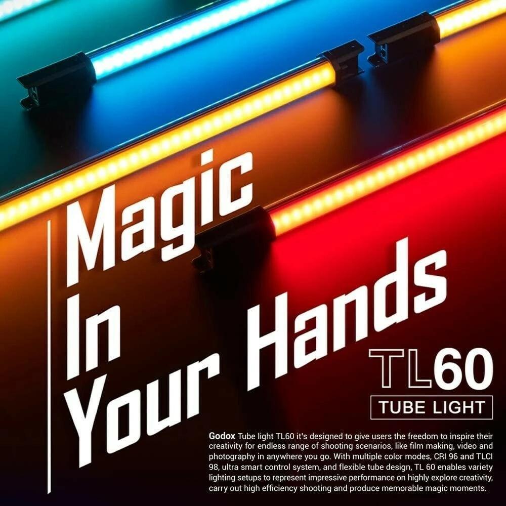 Godox TL60 Pavo Tube Light RGB Color Photography Light Handheld Light Stick with APP Remote Control for Photos Video Movie Vlog