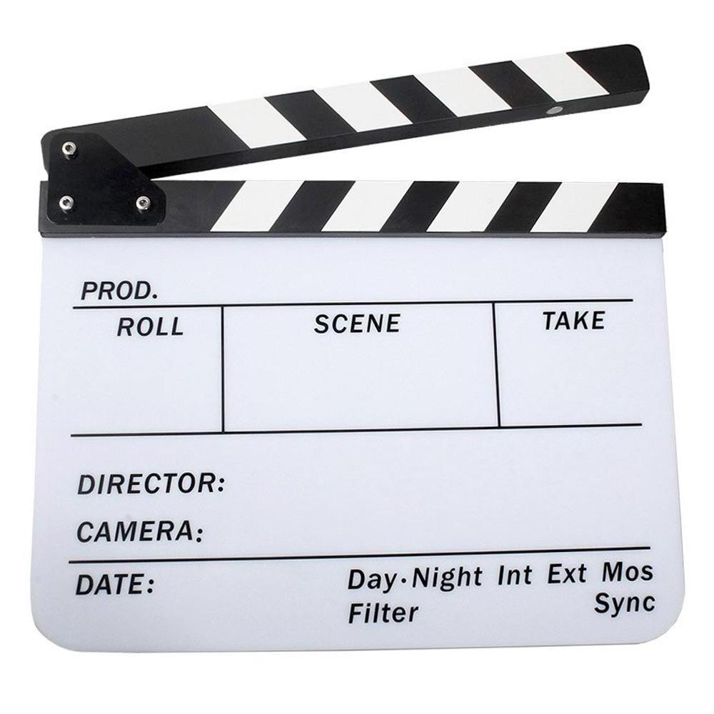 Acrylic Clapboard Dry Erase Director Film Movie Clapper Board 32*27*5cm